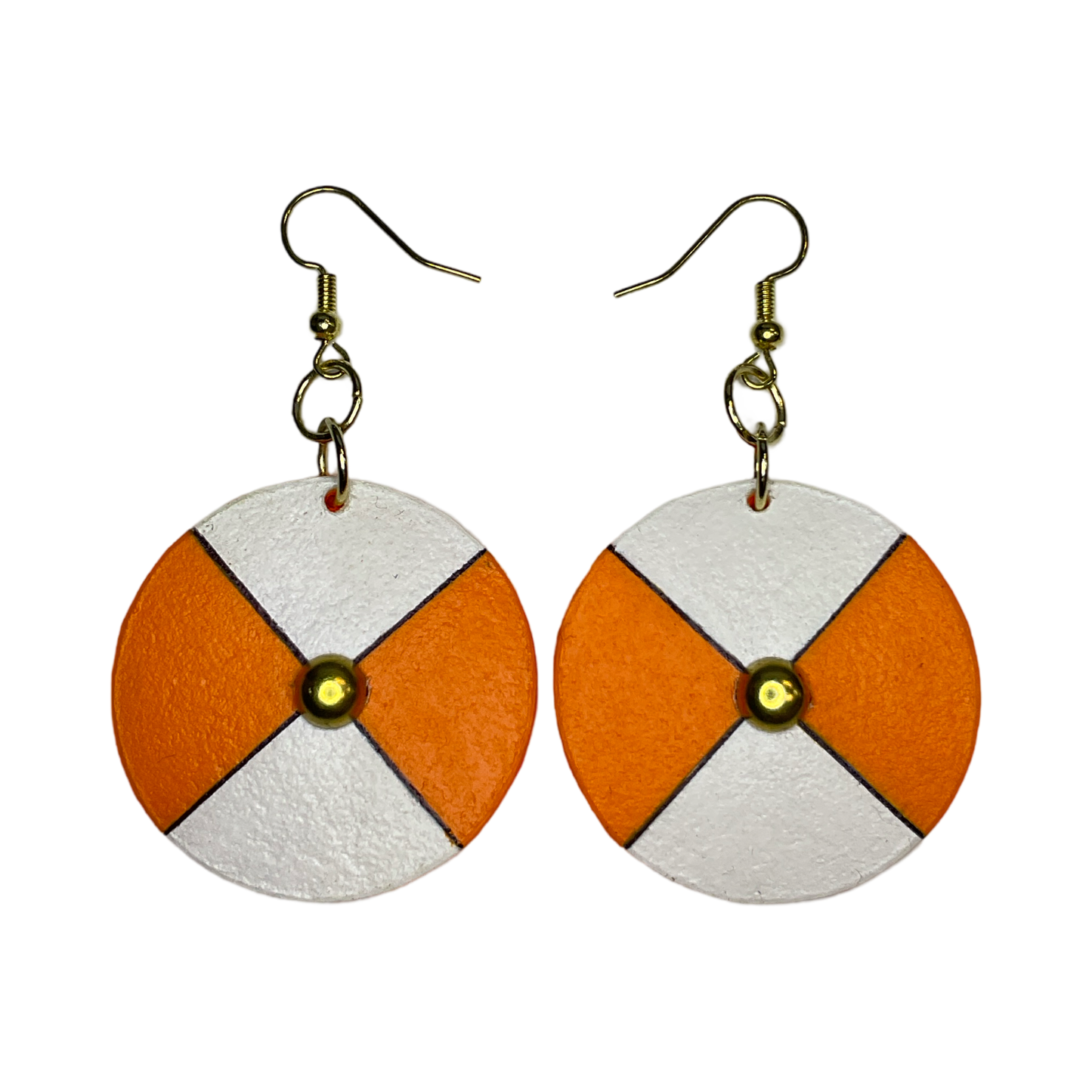 SE Painted Circle Parfleche Earrings