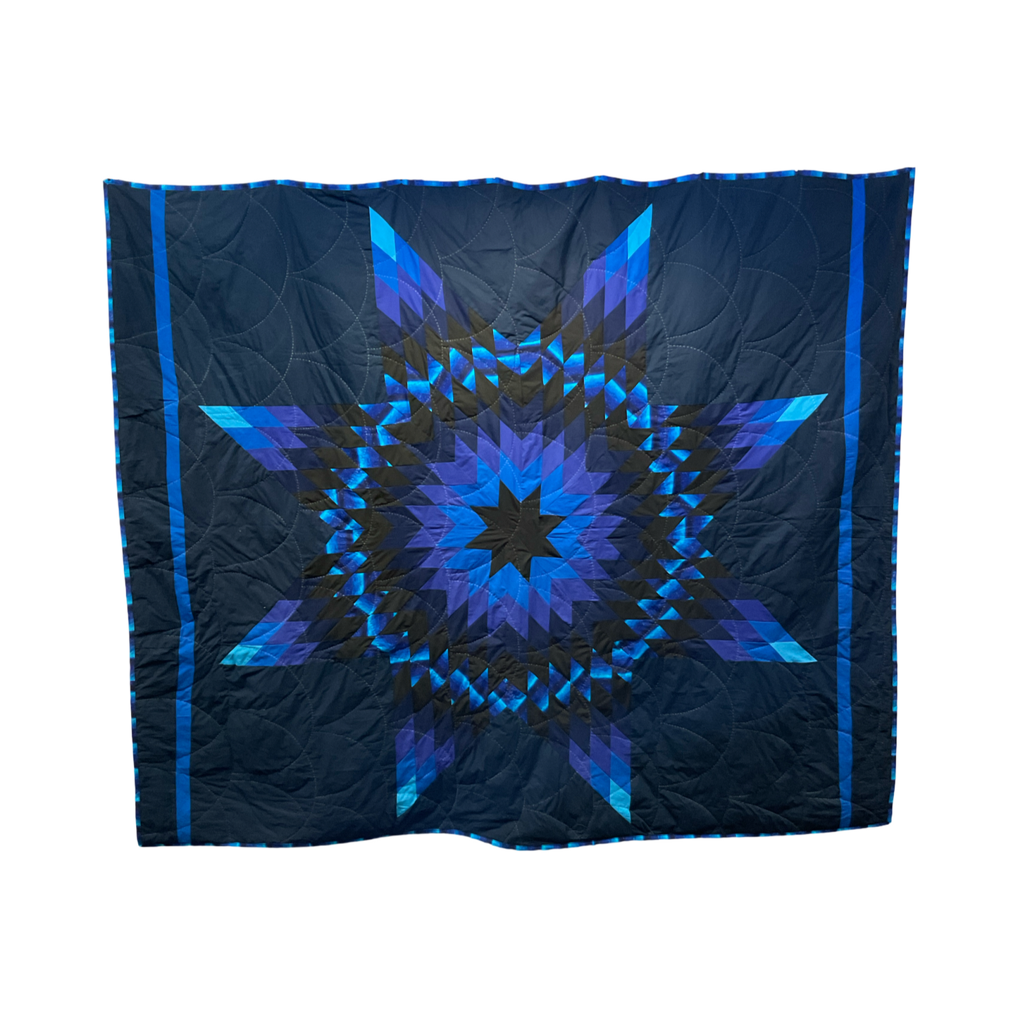 CEH Blue Galaxy Queen Star Quilt