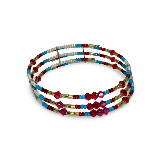 SBR 3 Row Beaded Bracelet