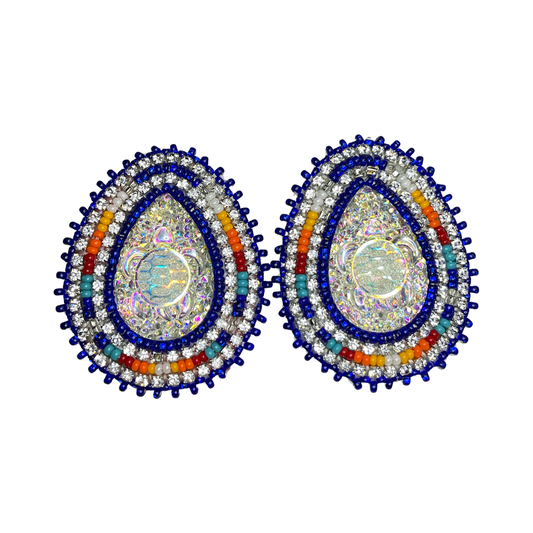 JR Blue Beaded Earrings