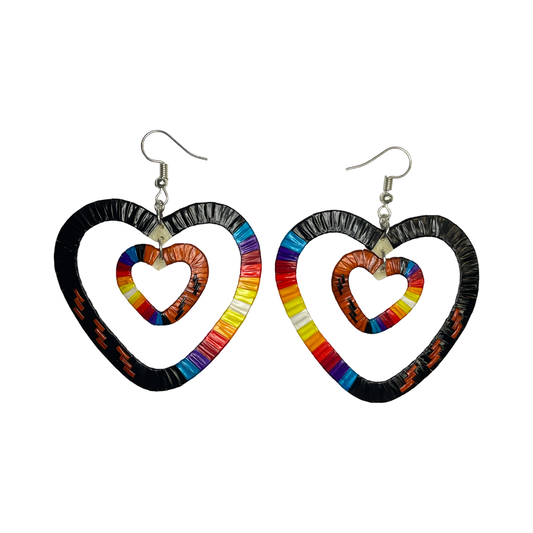 JRC Large Double Heart Quill Earrings