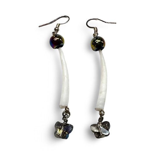 SG Dentalium & Gem Earrings