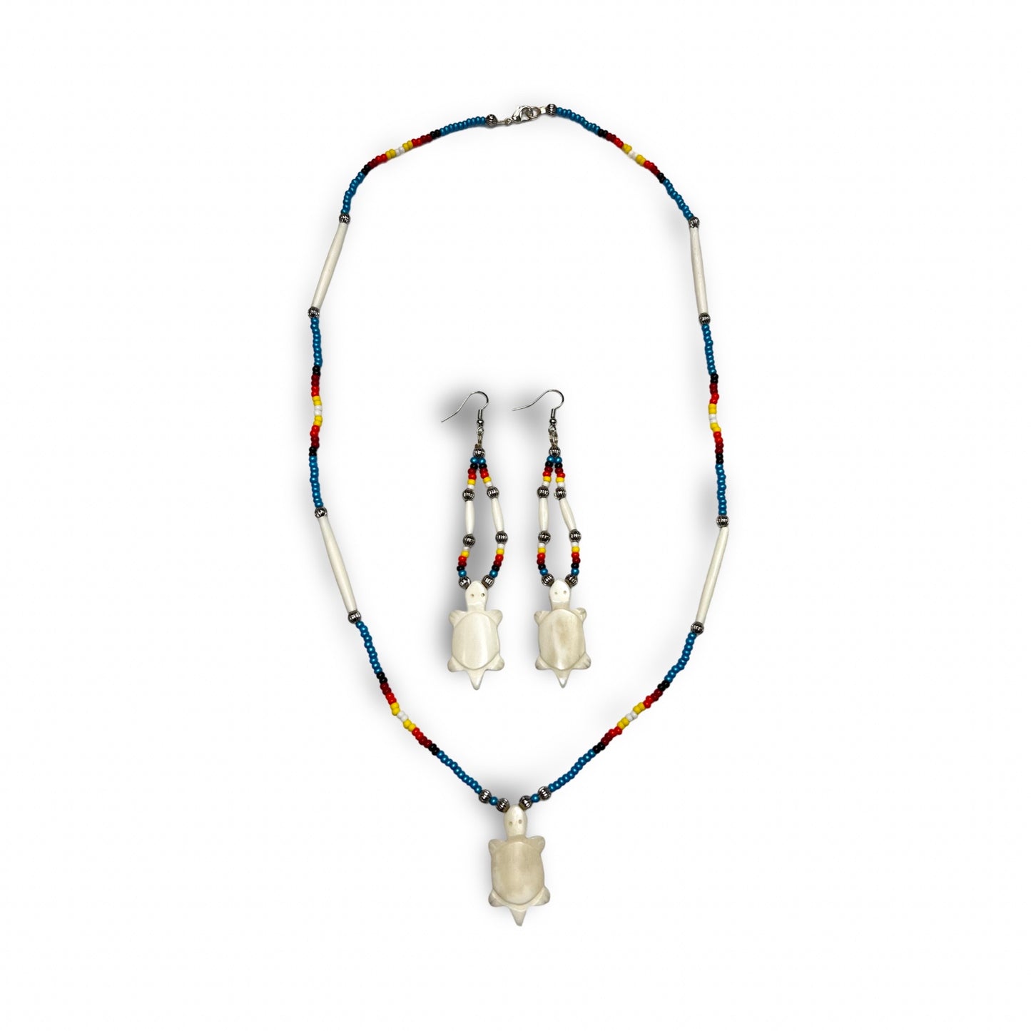 SBE Blue Turtle Necklace and Earrings Set