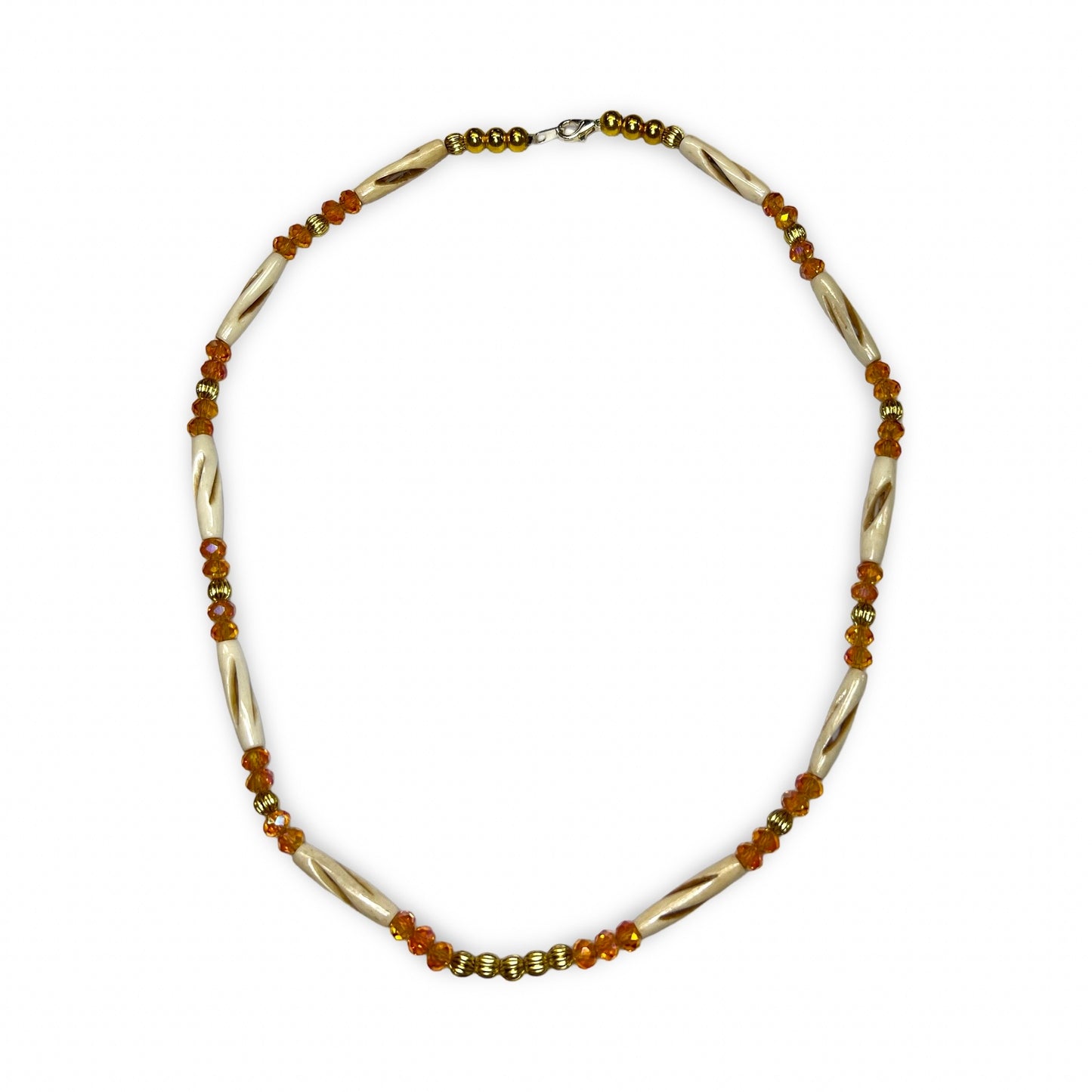 CNH White & Orange Necklace