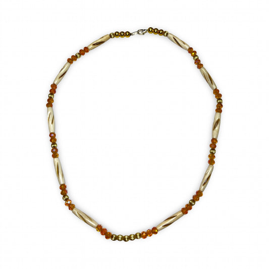 CNH White & Orange Necklace