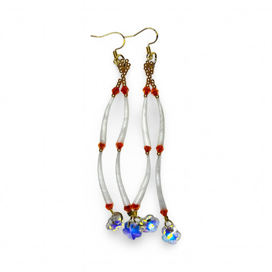 MH 2 Tier Charm & Dentalium Earrings