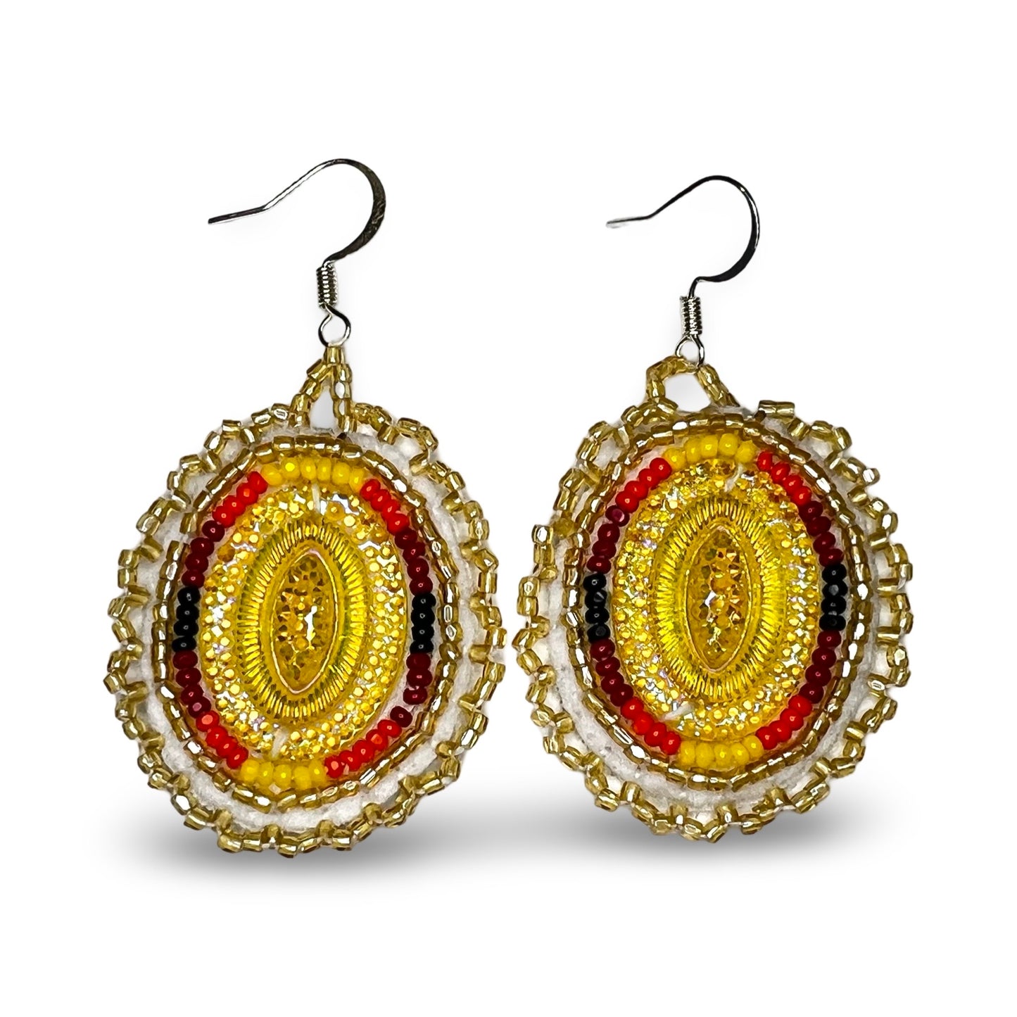 CNH Beaded Oval Earrings