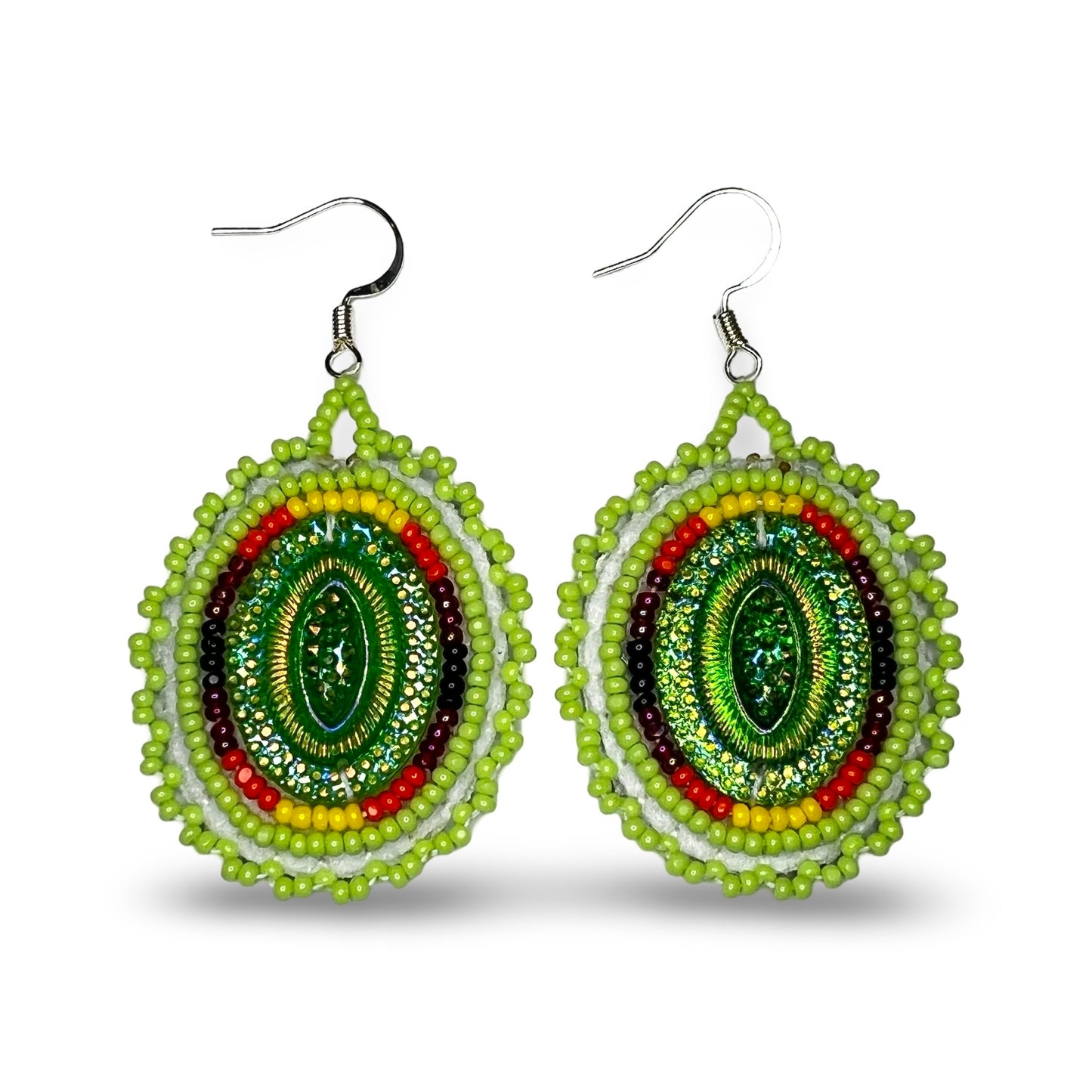 CNH Beaded Oval Earrings