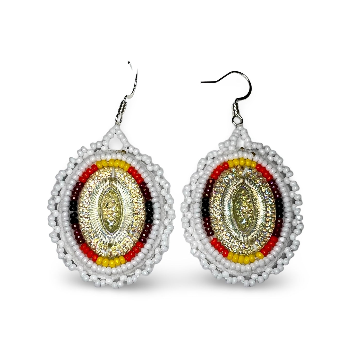 CNH Beaded Oval Earrings