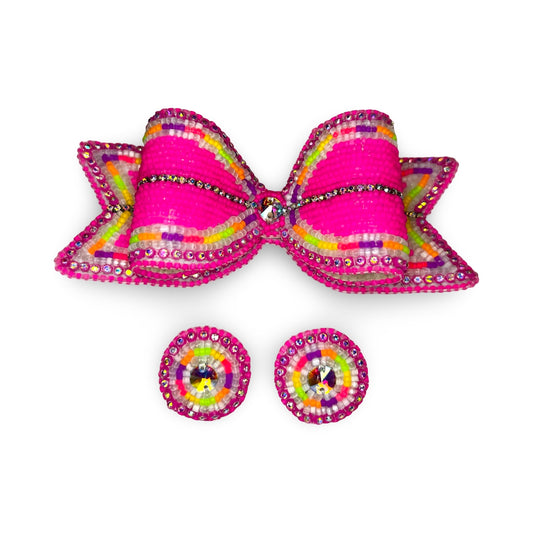 MH Beaded Bow & Earrings Set