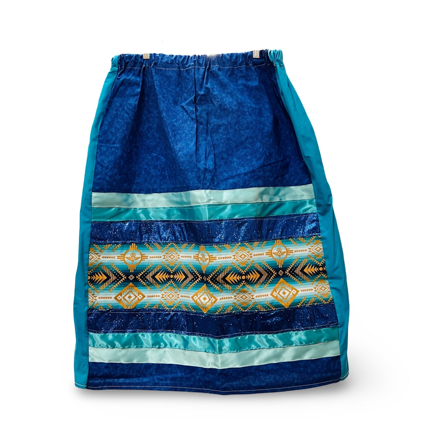 KEH Blue & Tan Ribbon Skirt