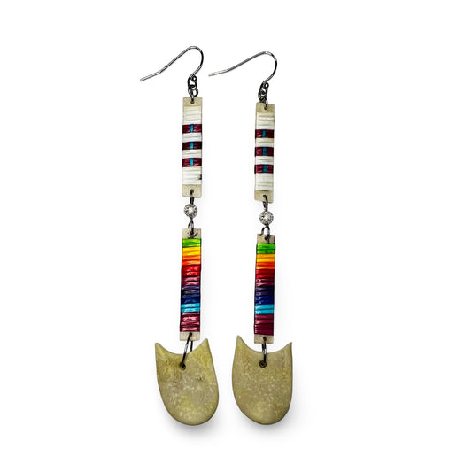 JRC 2 Tier Quill Earring w/ Elk Tooth
