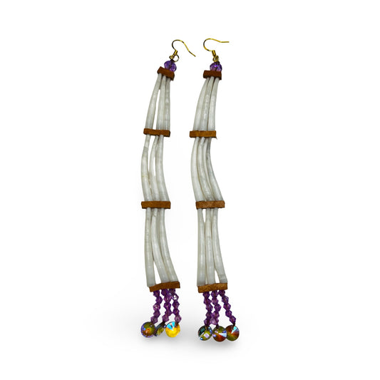 MH 3 Tier Dentalium Earrings