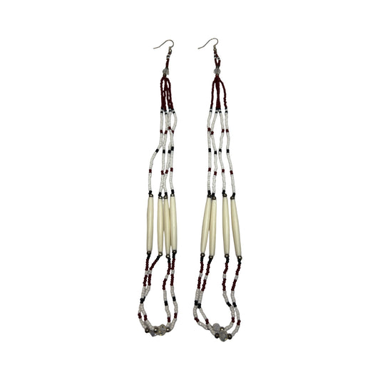 AH Hollow Bone & Bead Earrings