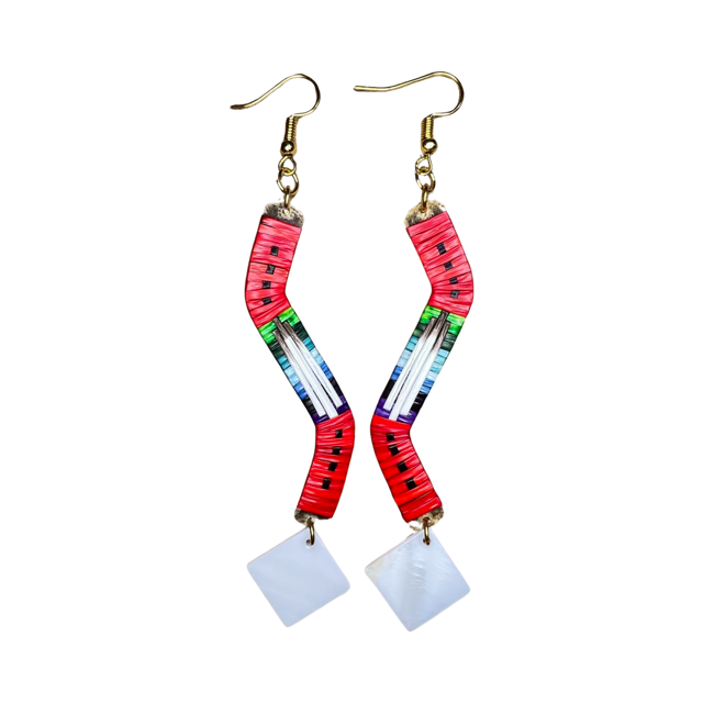 ARC Single Wave Charm Quill Earrings
