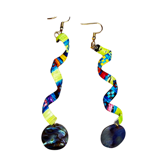 ARC Quill Whirlwind & Abalone Earrings
