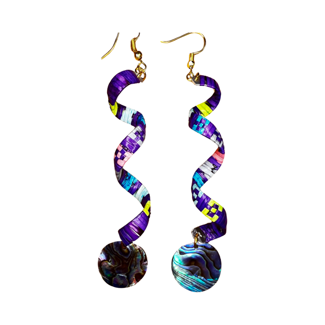 ARC Quill Whirlwind & Abalone Earrings