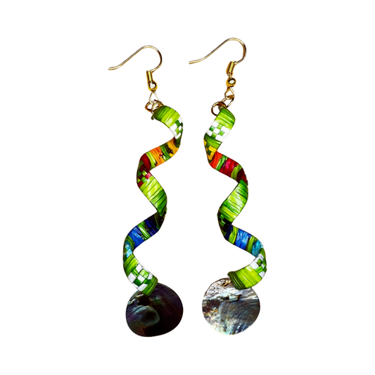 ARC Quill Whirlwind & Abalone Earrings