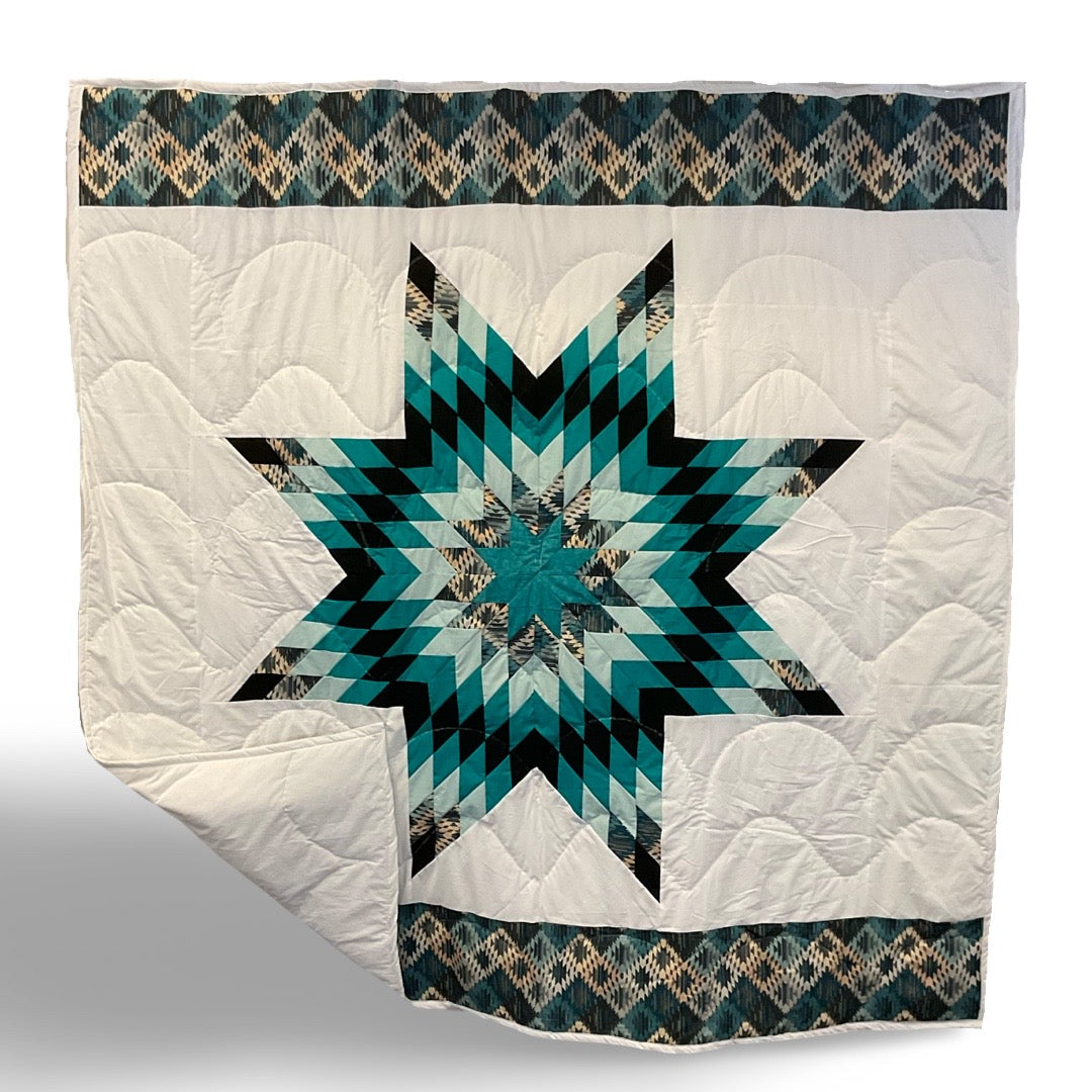 KHP Turquoise Night Star Quilt Queen