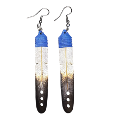 DYH Painted Top Feather Earrings