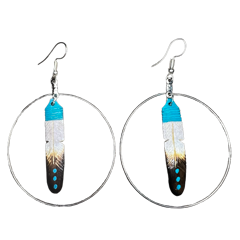 DYH Hoop Feather Earrings