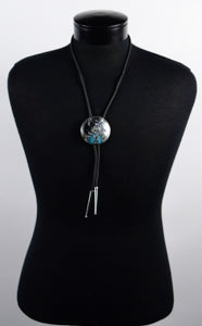 Prayer to Spirit Eagle (silver bolo tie)