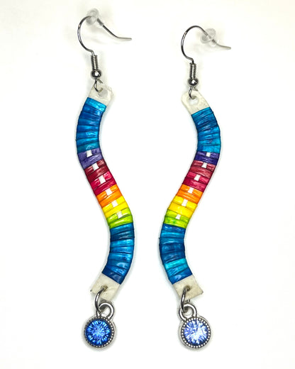 JRC Quill Wavy Earring W/ Crystal Charm