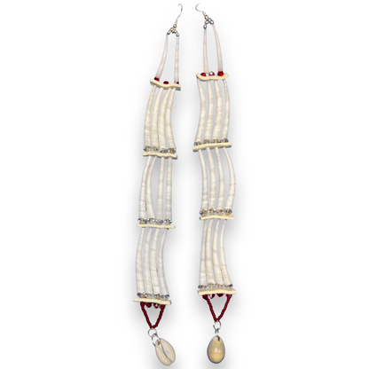 SBE 8 1/2" 3 Row Dentalium Earrings