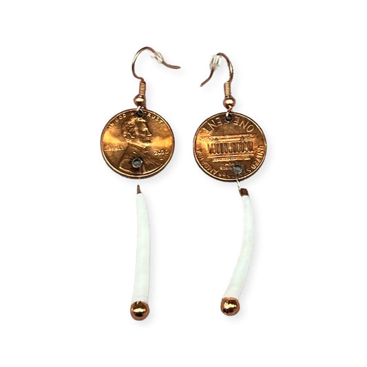 BN Dentalium & Coin Earring