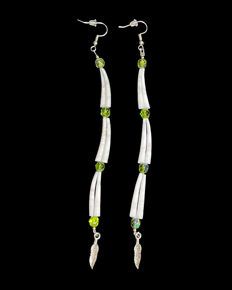 IREH 3 Row Dentalium Earring