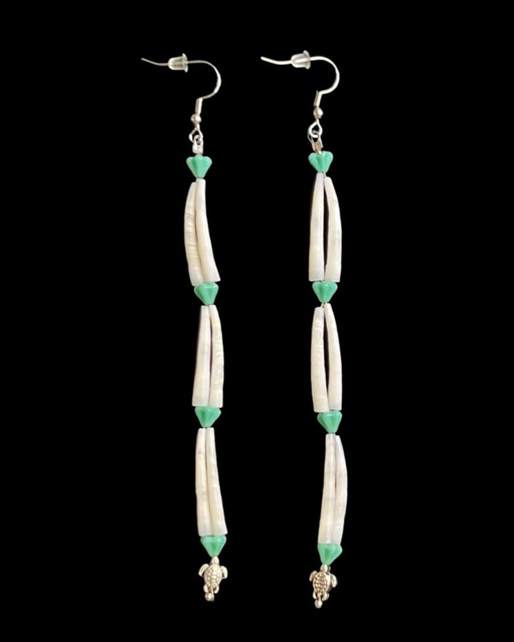 Dentalium earrings newest with horse hair