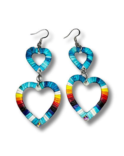 MG Double Heart Earrings