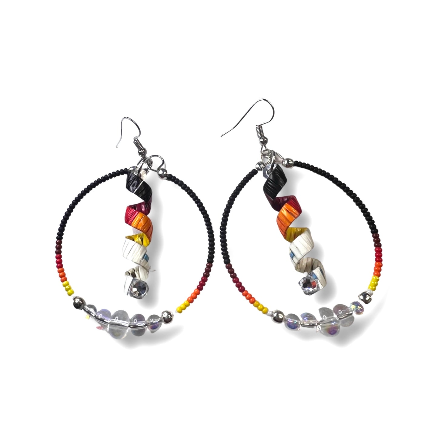 MG Bead Hoop w/Spiral Earring