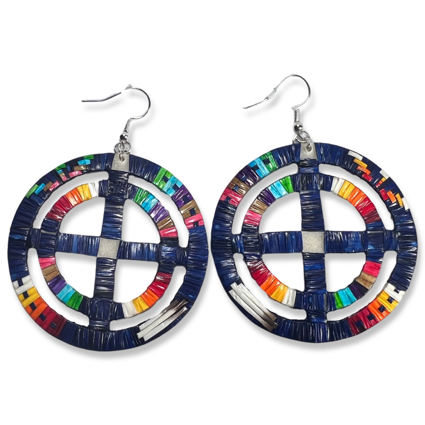 ARC Double Medicine Wheel Quilled Earrings