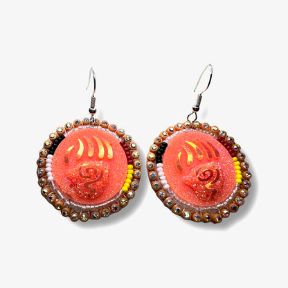WR Glitter Bearpaw Cab Earrings