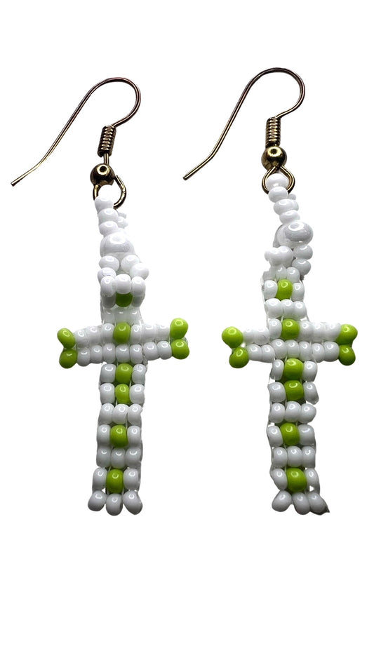 LZ Brickstitch Cross Earring