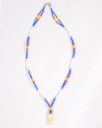 IREH Beaded Elk Tooth and Dentalium Necklace