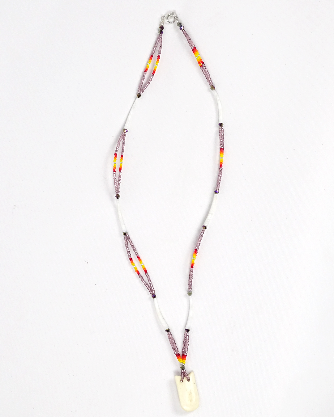 IREH Beaded Elk Tooth and Dentalium Necklace