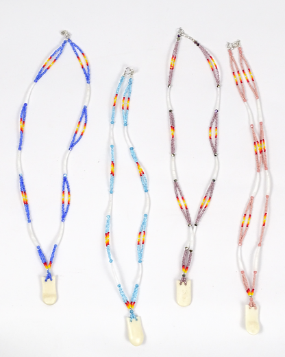 IREH Beaded Elk Tooth and Dentalium Necklace