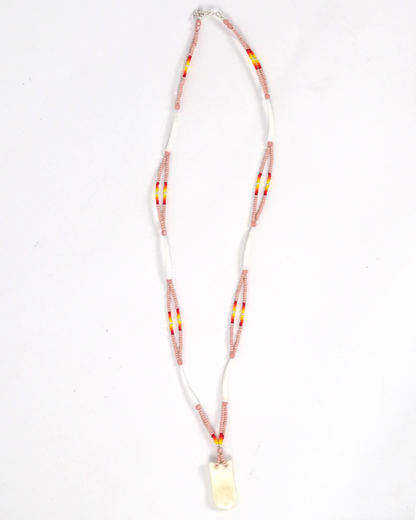 IREH Beaded Elk Tooth and Dentalium Necklace